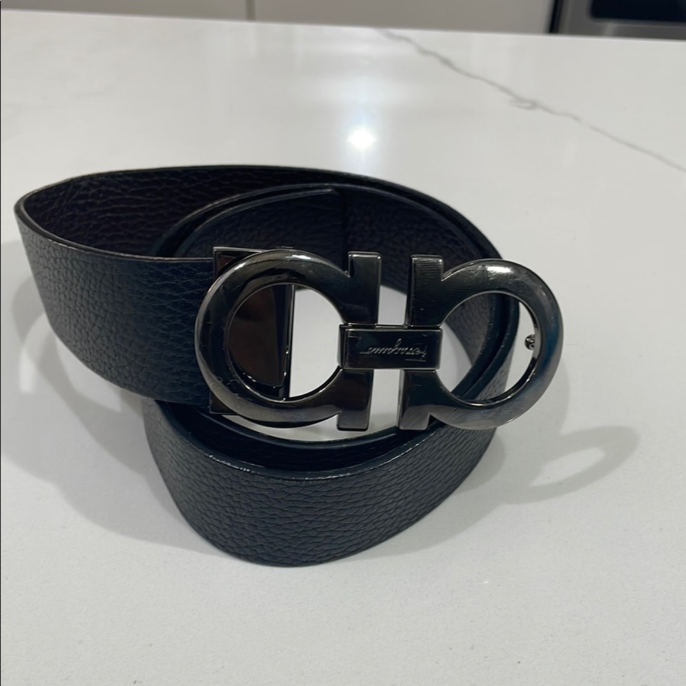 Black/ brown Ferragamo Leather Belt